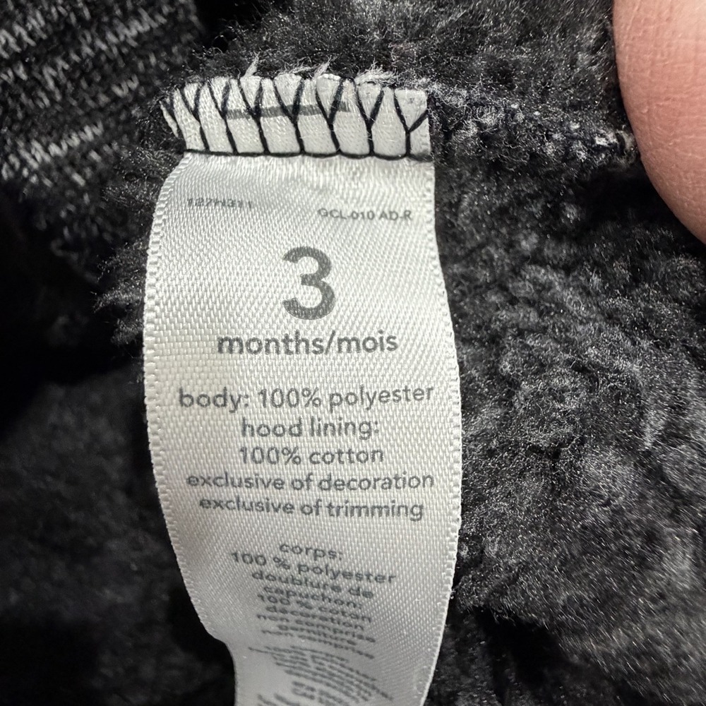 CARTER'S Baby Boy Hooded Sweater Jacket 3M Gray Black Red Plaid Toggle Buttons - Picture 7 of 9